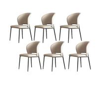 YDkjwjw Ensemble De 6 Chaises De Salle À Manger Contemporaines en Similicuir avec Dossier Et Pieds en Métal Résistant - Idéales for La Salle À Manger Ou La Cuisine(Beige)