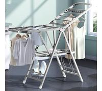 YDkjwjw Étendoir À Linge Pliable pour Intérieur et Extérieur, Étendoir À Linge Autoportant en Acier Inoxydable Grand Étendoir Réglable en Hauteur avec Étagère À Chaussures