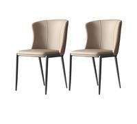YDkjwjw Lot De 2 Chaises De Salle À Manger Contemporaines en Similicuir avec Dossier Haut Et Pieds en Métal Résistant - Idéales for La Salle À Manger Ou La Cuisine(Khaki Gray)