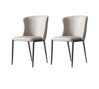 YDkjwjw Lot De 2 Chaises De Salle À Manger Contemporaines en Similicuir avec Dossier Haut Et Pieds en Métal Résistant - Idéales for La Salle À Manger Ou La Cuisine(Light Gray)