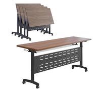 YDkjwjw Lot de 4 Tables de Conférence Pliantes, Table de Réunion Mobile Moderne, Bureau de Formation, Grandes Tables de Bureau Roulantes pour Salle de Classe de Formation de Conférence