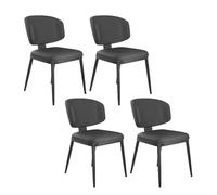 YDkjwjw Paquet De 4 Chaises De Salle À Manger en Simili Cuir, Conception À Dossier Haut, Pieds en Métal Robustes, for Une Décoration Moderne De Maison/Restaurant(Dark Gray)