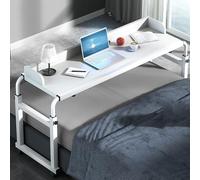 YDkjwjw Table de Lit Bureau D’Ordinateur Portable Tables D’Ordinateur Portables Réglables avec Roues, Bureau D’écriture de Lecture Pratique Portable avec Cadre en Métal pour Les Repas de Travail