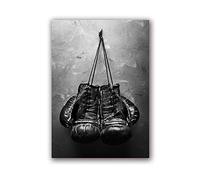 YDNGDINGYAO Peinture sur Toile Vintage Art Gants de Boxe Affiche Impression sur Toile Noir et Blanc Mur Photo Sport Peinture -50x70cm No Frame