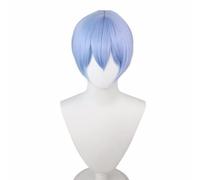 ydound Anime Coser Wig 12 'Eva Light Blue Short Straight Anime Wig, Ayanami Rei Cosplay Perruques Synthétiques Résistant À La Chaleur, Costume De Fête De Mascarade Perruque Colorée