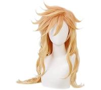 ydound Anime Coser Wig 1PCS Anime Demon Demon Slayer: KIMETSU No Yaiba Douma Cosplay Perruque Longue Blonde Résistant à la Chaleur Synthétique Cheveux Synthétiques Perruque +Perruque