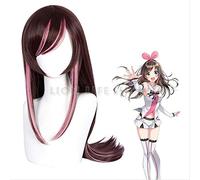 ydound Anime Coser Wig A.I. Canal Anchor Kizuna AI Youtuber Brown Rose Brown Long Long Long Droit Cosplay Wig