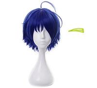 ydound Anime Coser Wig AI Ohto Wig, Wonder Oeuf Priority AI Ohto Cosplay Perruque avec Perruque, Perruque Courte Cosplay Blue Anime ( Color : AI Ohto )