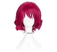 ydound Anime Coser Wig Akatsuki no Yona Yona Cosplay Perruques Courtes Rose Rose Curly Résistant Synthétique Perruque de Cheveux Synthétique +Perruque