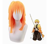 ydound Anime Coser Wig Anime Cheveux démon Slayer agatsuma zenitsu Cosplay Long Jaune Jaune Poney Queue de Queue de Poitrine Poitrine Poitrine Capillaire Poil Halloween