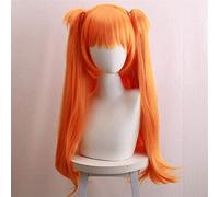 ydound Anime Coser Wig Anime Cosplay Perruques EVA Asuka Langley Soryu Double Queue de Cheval Perruque Cosplay Parti Perruques + Bonnet de Perruque