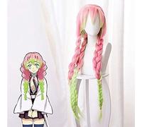 ydound Anime Coser Wig Anime Demon Slayer: KIMETSU No Yaiba Kanroji Mitsuri Cosplay Perruques Cosplay Perruques de Cheveux+ Perruque Synthétique résistant à la Chaleur résistante à la Chaleur