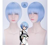 ydound Anime Coser Wig Anime eva Ayanami rei Perruques Courtes légères résistantes à la Chaleur résistant à la Chaleur Perucas Costume Costume Cosplay Perruque +Perruque