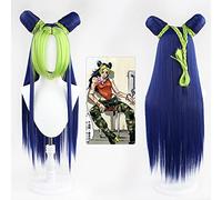 ydound Anime Coser Wig Anime JoJo' s Bizarre Aventure Golden Wind Jolyne Cujoh Kujo Longue Version synthétique Version Longue Buns Braids+ Perruque Gratuit