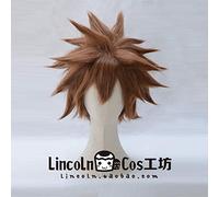 ydound Anime Coser Wig Anime Kingdom Hearts Sora Cosplay Perruque Brown Short Synthétique Hair Halloween Costume Wigs+ Perruque Cap