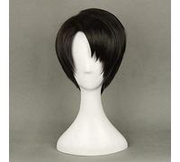 ydound Anime Coser Wig Attaque sur Titan Levi Ackerman Anime Cosplay Perruques for Homme Court Stroit Didon Partie de Dessin animé de Haute qualité Cheveux synthétiques +Perruque