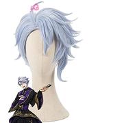ydound Anime Coser Wig Azul AshenGrotto Wig Twisted Wonderlands Cosplay Courte Courbée Perruque Violette Cosplay Anime Cosplay Perruques synthétiques résistantes à la Chaleur