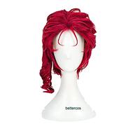 ydound Anime Coser Wig Bizarre Aventure de JoJo Kakyouin Kakyoin Kakyoin Noriaki Cosplay Perruques Courcles Rouges Courtielles Courtielles Synthétiques Perruque de Cheveux Synthétique+Perruque