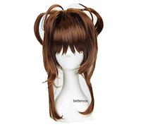 ydound Anime Coser Wig Cardcaptor Sakura Kinomoto Sakura Cosplay Perruque résistante à la Chaleur Perruque de Cheveux synthétiques +Perruque