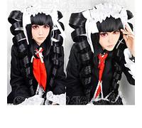 ydound Anime Coser Wig Celestia Ludenberg Cosplay Perruque Black Spirale Curl Long Synthetic Cheveux+Perruque