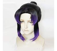 ydound Anime Coser Wig Démon Slayer kimetsu no Yaiba kochou Shinobu Perruque Cosplay Costume résistant à la Chaleur résistant aux Cheveux synthétiques Femmes Perruques de Cosplay