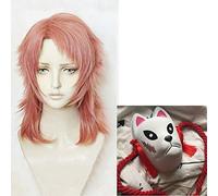 ydound Anime Coser Wig Demon Slayer KIMETSU No Yaiba Sabito Perruque Cos Cheveux Perruques résistantes à la Chaleur Résistant à la Chaleur Perruques de Masque de Cosplay Masque