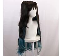 ydound Anime Coser Wig Demon Slayer Tokitou Muichirou Cosplay Perruques for Costume Perruque de Cheveux Longs Anime Harajuku Perruques synthétiques Mignonnes for la fête