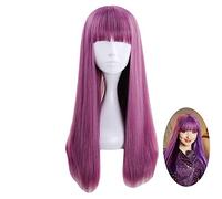ydound Anime Coser Wig Descendants 2 Costume de Cosplay Perruque Longue de 60cm de 60cm de 60cm de 60cm Straight Heat résistant à la Chaleur Synthetic Cheveux Fête + Perruque Gratuit