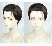 ydound Anime Coser Wig Detroit Devient Humain Connor Cosplay Perruque Brun foncé Brun résistant Thermique Anime Cosplay Costume Cosplay wig + Perruque Casquette