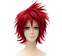 ydound Anime Coser Wig Gaara Cosplay Wig Anime Crimson Perruques Courtes avec Bangs Cosplay Accessoires for Femmes Filles avec Perruque Cap