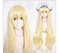 ydound Anime Coser Wig Goblin Slayer Onna Shinkan Cosplay Perruque 100cm Yellow Heat Cosplay Perruques+ Perruque Synthétique Résistant Synthétique Perucas