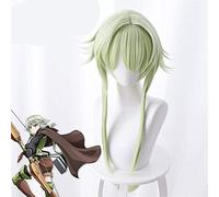 ydound Anime Coser Wig Goblin Slayer YOUSEI YUNDE COSPLOW WIG 80cm Green Cosplay Perruques + Perruque Capuchon résistant à la Chaleur Cheveux synthétiques Perucas