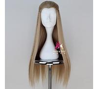 ydound Anime Coser Wig Hobbit Elfe Legolas Cosplay Accessoires Accessoires Halloween Party Gold 75cm Long tressé Traitée Synthetic Cheveux+ Perruque Gratuite