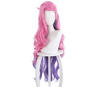 ydound Anime Coser Wig Jeu lol Akali k / da Cosplay Perruques 45cm transformé de la Queue de Cheval synthétique mélange de Cheveux Violet ( Size : Seraphine Pink )