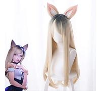 ydound Anime Coser Wig KDA Équipe des Femmes Lol mv Version d' Une Perruque de Cosplay à Cheveux Longs Teints de Cheveux Teints
