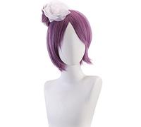 ydound Anime Coser Wig Konan Cosplay Perruque Anime Pourpre Perruques Courtes Droites avec Bangs Cosplay Accessoires for Femmes Filles avec Perruque Cap
