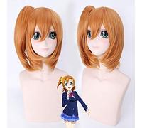 ydound Anime Coser Wig LoveLive! Honoka Kousaka Cosplay Perruques 45cm for Femmes Haute Qualité Résistant à la Chaleur Synthétique Cheveux synthétiques Femme Fake Wig Brown