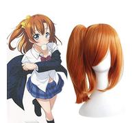 ydound Anime Coser Wig LoveLive Honoka Kousaka Perruque Cosplay Cosplay Costume Live Femmes Synthétiques Synthétiques Hair Halloween Fête Rôle Orange Perruques de Perruques+ Perruque Cap