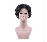 ydound Anime Coser Wig Miss Peregrine' s Home's' s Home for des Enfants particuliers Miss Perry Green Cosplay Wig Eva Green Black Courtes Perruques de Cheveux bouclés