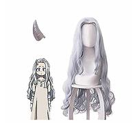 ydound Anime Coser Wig Perruque Cosnoble Eri Cosplay avec Clip Horn Anime My Hero Academia Costume Coiffure Coiffure Éri Gris Coiffure