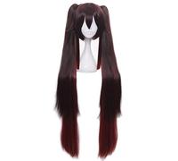 ydound Anime Coser Wig Perruque de Cosplay de Saccharose Sucrose, Genshin Cosplay de Saccharose avec Clip Oreilles et Perruque, Longue Perruque de Cosplay d' Anime Bleu Vert ( Color : Hu Tao )