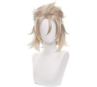 ydound Anime Coser Wig Perruque Genshin Impact, Perruque Anime Cosplay Abedo, avec Bonnet de Perruque Gratuit, for Halloween, fête, Carnaval, Vie Nocturne, Concerts, Mariages