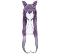 ydound Anime Coser Wig Perruque Genshin Impact, Perruque Anime Cosplay Keqing, avec Bonnet de Perruque Gratuit, for Halloween, fête, Carnaval, Vie Nocturne, Concerts, Mariages