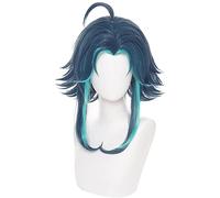 ydound Anime Coser Wig Perruque Genshin Impact, Perruque Anime Cosplay Xiao, avec Bonnet de Perruque Gratuit, for Halloween, fête, Carnaval, Vie Nocturne, Concerts, Mariages