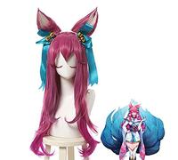ydound Anime Coser Wig Perruques d' Anime Cosplay, Perruques Spirit Blossom Ahri Cosplay avec Perruques gratuites (Couleur:Rose) ( Color : Pink )