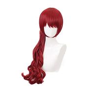 ydound Anime Coser Wig Persona 5 P5r Yoshizawa Kasumi Red Long Burly Poney LandTail Perruque Cosplay Costume Résistant à la Chaleur Synthétique Cheveux Synthétiques Femmes Perruques