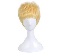 ydound Anime Coser Wig Persona 5 Ryuji Sakamoto Cosplay Wig Hommes Courte Perruque Jaune Cosplay Anime Cosplay Perruque résistante à la Chaleur Perruques synthétiques Halloween
