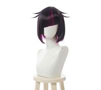 ydound Anime Coser Wig Twisted Wonderland Lilia Vanrouge Cosplay Perruque Noire Mixte Violet Court Cosplay Perruques de Cheveux synthétiques résistant à la Chaleur