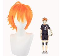 ydound Anime Coser Wig Unisexe Haikyuu ! Hinata Shoyo Femmes Mens Homme Courtimé Perruque de Cheveux Orange Droite Anime Cosplay Robe Costume Synthétique Perruque synthétique