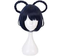ydound Cosplay Wig 30 cm Jeu Genshin Impact Projet Cosplay Xiangling Perruque Jeu de rôle Perruques Halloween Cosplay Poudre Brun foncé